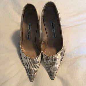 Manolo Blahnik Snakeskin Pump